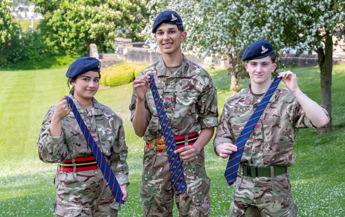 3 of our BGS Cadets with the Cadet Colours ties in full cadet uniform