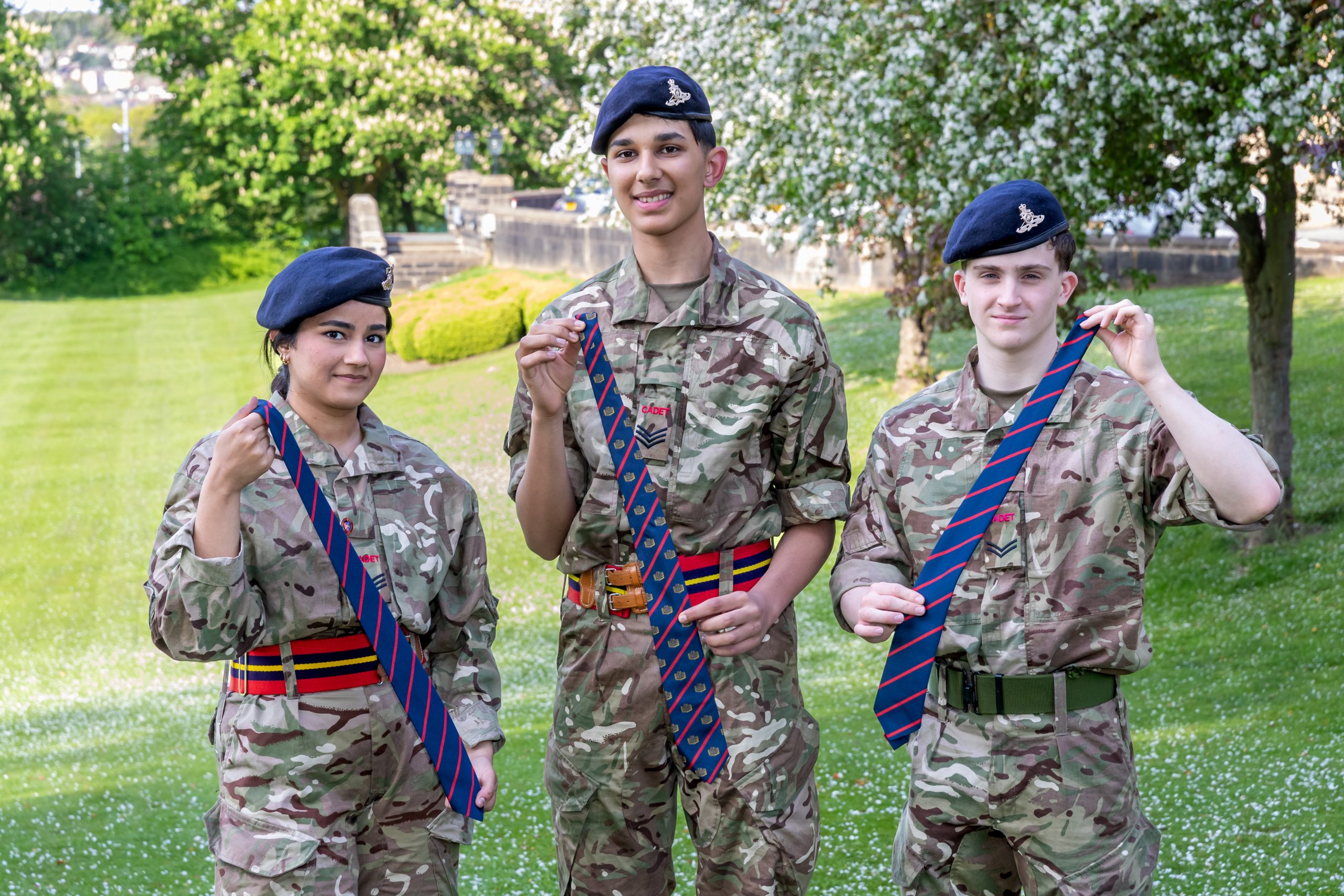 3 of our BGS Cadets with the Cadet Colours ties in full cadet uniform