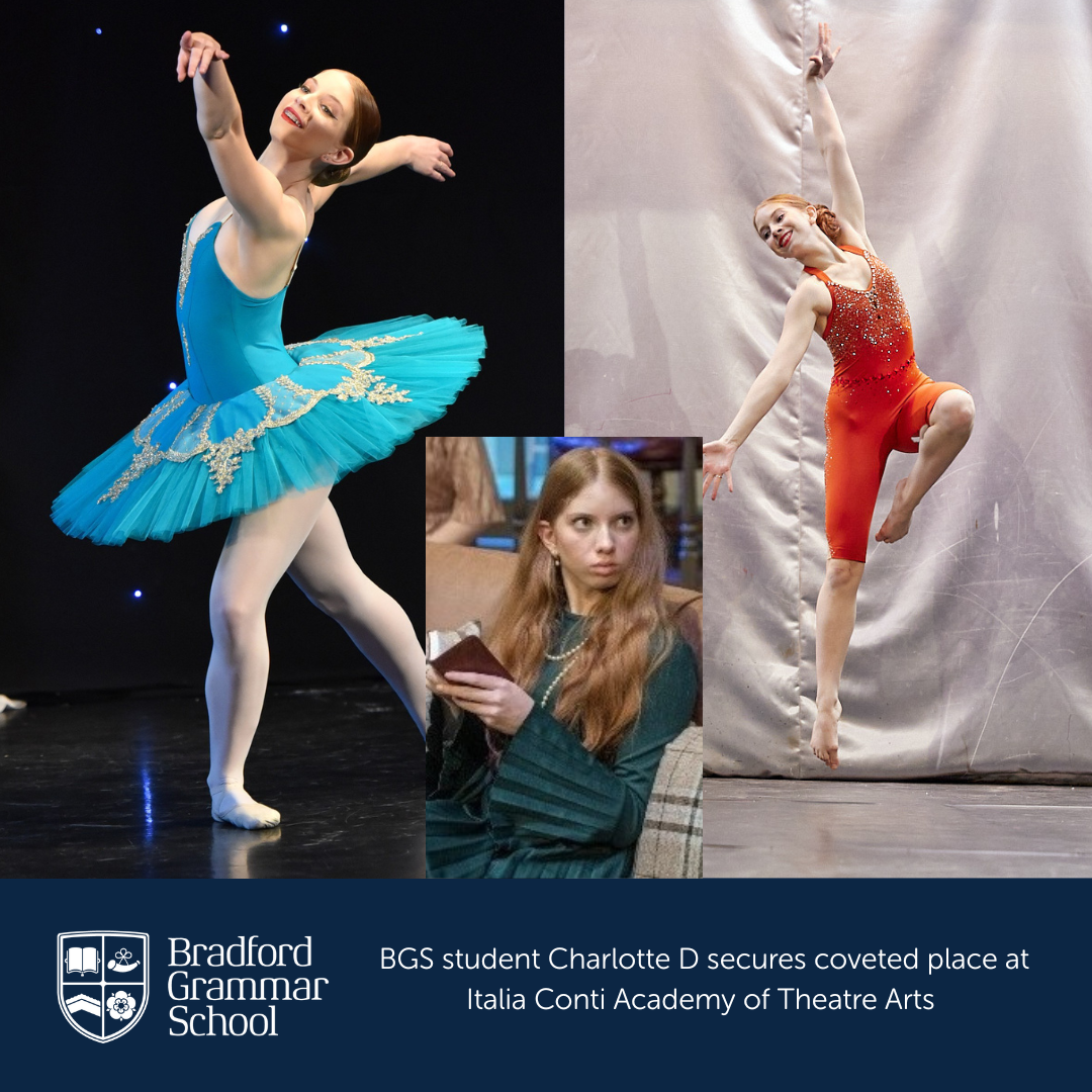 BGS student Charlotte D secures coveted place at Italia Conti Academy of Theatre Arts. Charlotte pictured dancing and performing.