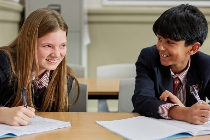 admissions classroom Pupils in a classroom lesson at Bradford Grammar School