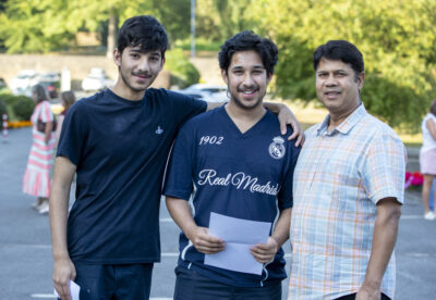 BGS A LEVELS Abdullah Mahmood Abdullah Mahmood with his brother Roshaan and dad, Sajid.